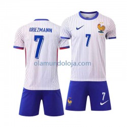 Camisola França Antoine Griezmann 7 Criança Equipamento Segundo Euro 2024 Manga Curta